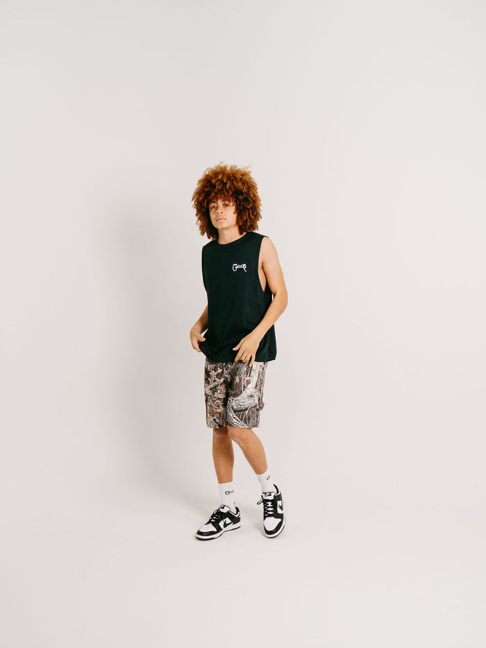 MENS SCRIPTED MUSCLE SINGLET