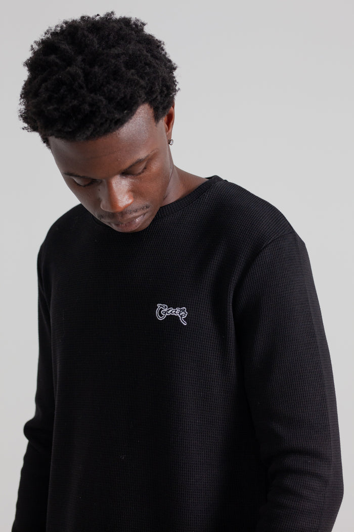 Mens Waffle Crew Knit