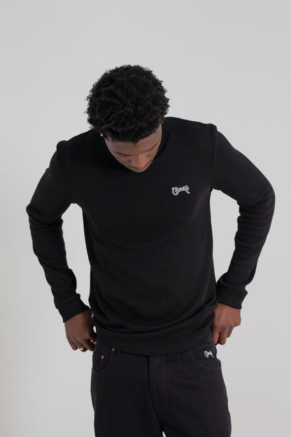Mens Waffle Crew Knit