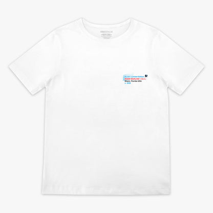 Youth graphic tee with “Miami Marlins Drip” design — front view