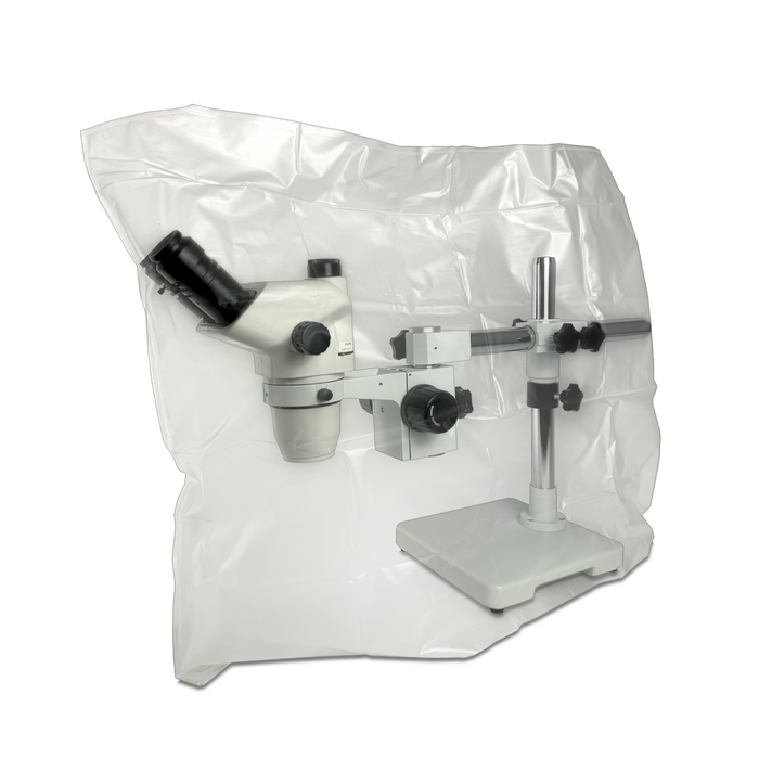 Microscope Dust Cover, Frosted, Vinyl (Large), SKU MA02022104, three quarter front view