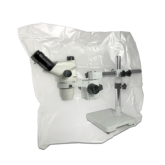 Microscope Dust Cover, Frosted, Vinyl (Large), SKU MA02022104, three quarter front view
