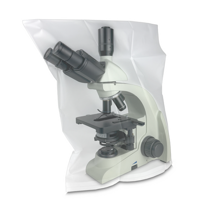 Microscope Dust Cover, Frosted, Vinyl (Medium), SKU MA02022105, three quarter front view