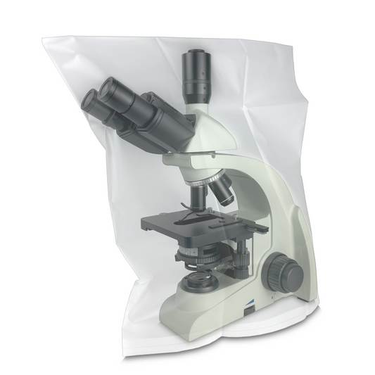 Microscope Dust Cover, Frosted, Vinyl (Medium), SKU MA02022105, three quarter front view