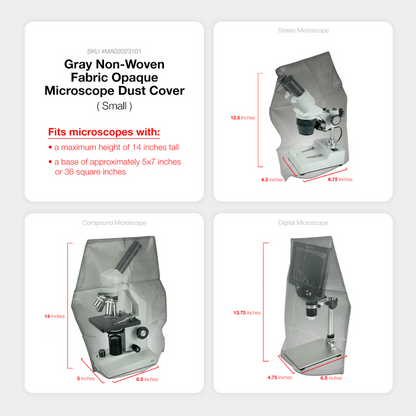 Microscope Dust Cover, Opaque, Grey Fabric (Small)