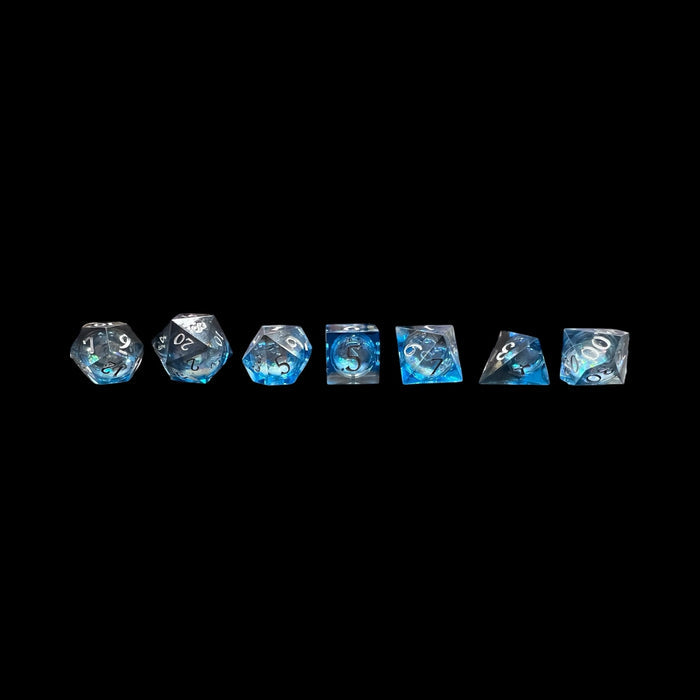 Midnight Blue Liquid Core Cosmos Dice Set, Raven's Cauldron, 6 N Sandusky St, Delaware, OH 43015