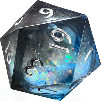 Midnight Blue Liquid Core Cosmos Dice Set, Raven's Cauldron, 6 N Sandusky St, Delaware, OH 43015