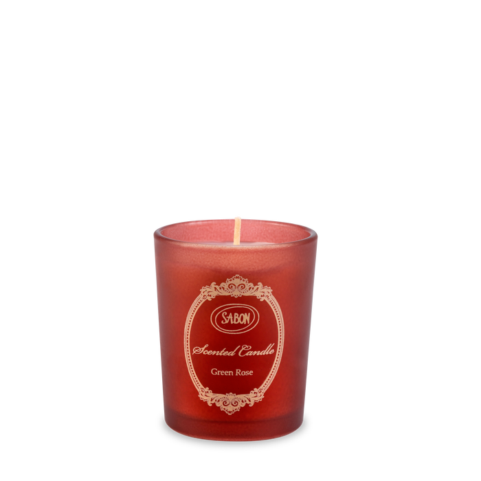 Mini Glass Candle Green Rose