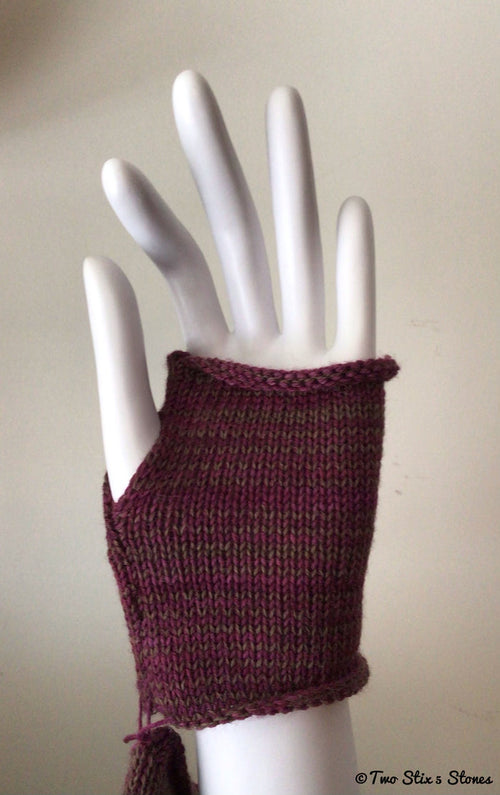 Mini Purple Tweed Fingerless Gloves