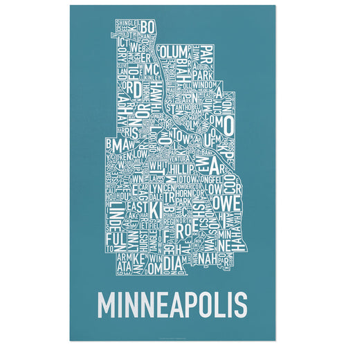 Minneapolis Neighborhood Map Poster