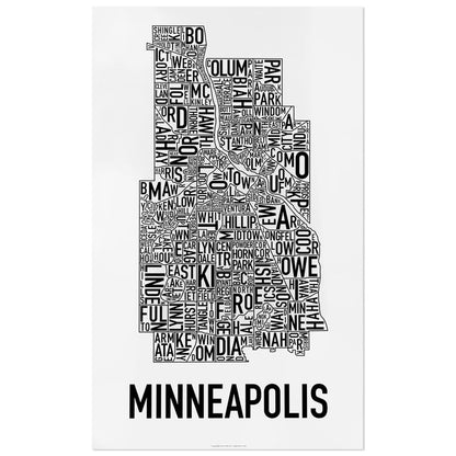 Minneapolis Neighborhood Map Poster