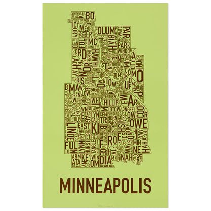 Minneapolis Neighborhood Map Poster
