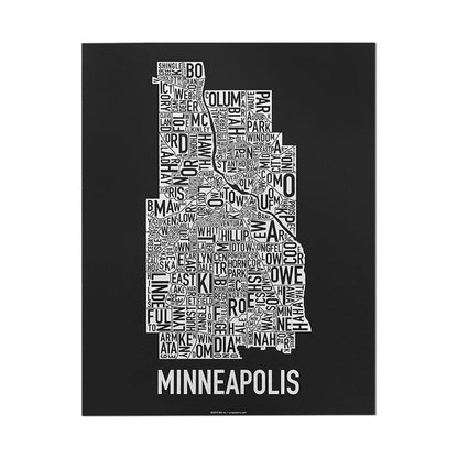 Minneapolis Neighborhood Map Poster