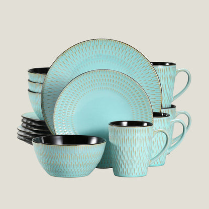 Mint Embossed Stone Tableware Set