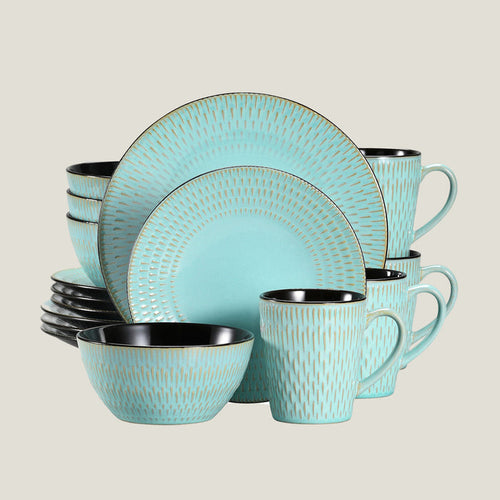 Mint Embossed Stone Tableware Set