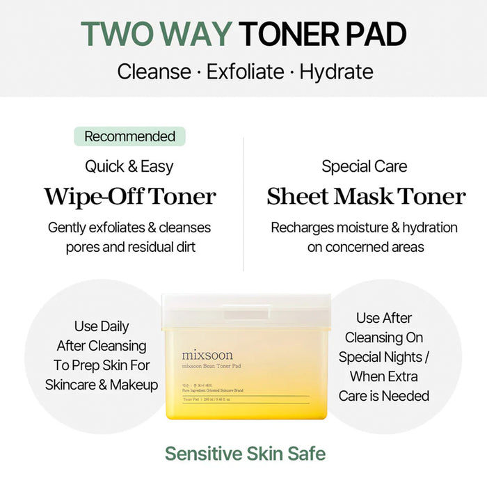 Mixsoon Bean Toner Pad 70 Pads 9.46oz/ 280ml