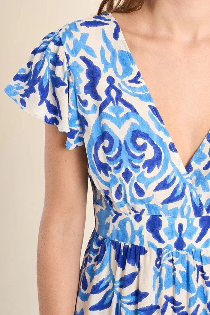 Molly Bracken Blue Printed Maxi Dress
