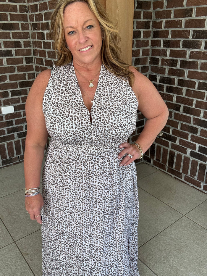 Molly Bracken Leopard Print Maxi Dress