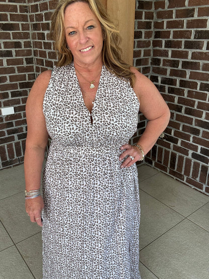 Molly Bracken Leopard Print Maxi Dress
