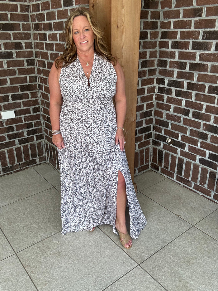 Molly Bracken Leopard Print Maxi Dress