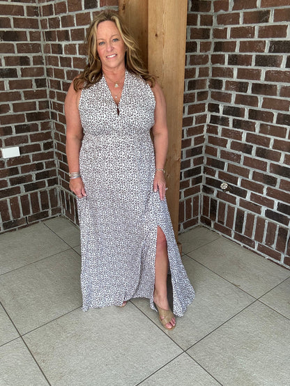 Molly Bracken Leopard Print Maxi Dress