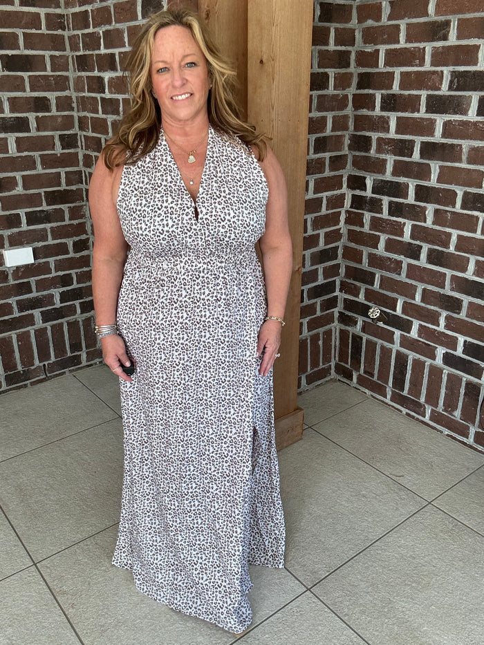 Molly Bracken Leopard Print Maxi Dress