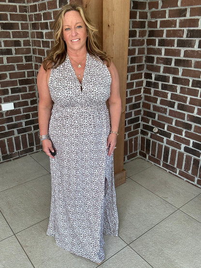 Molly Bracken Leopard Print Maxi Dress