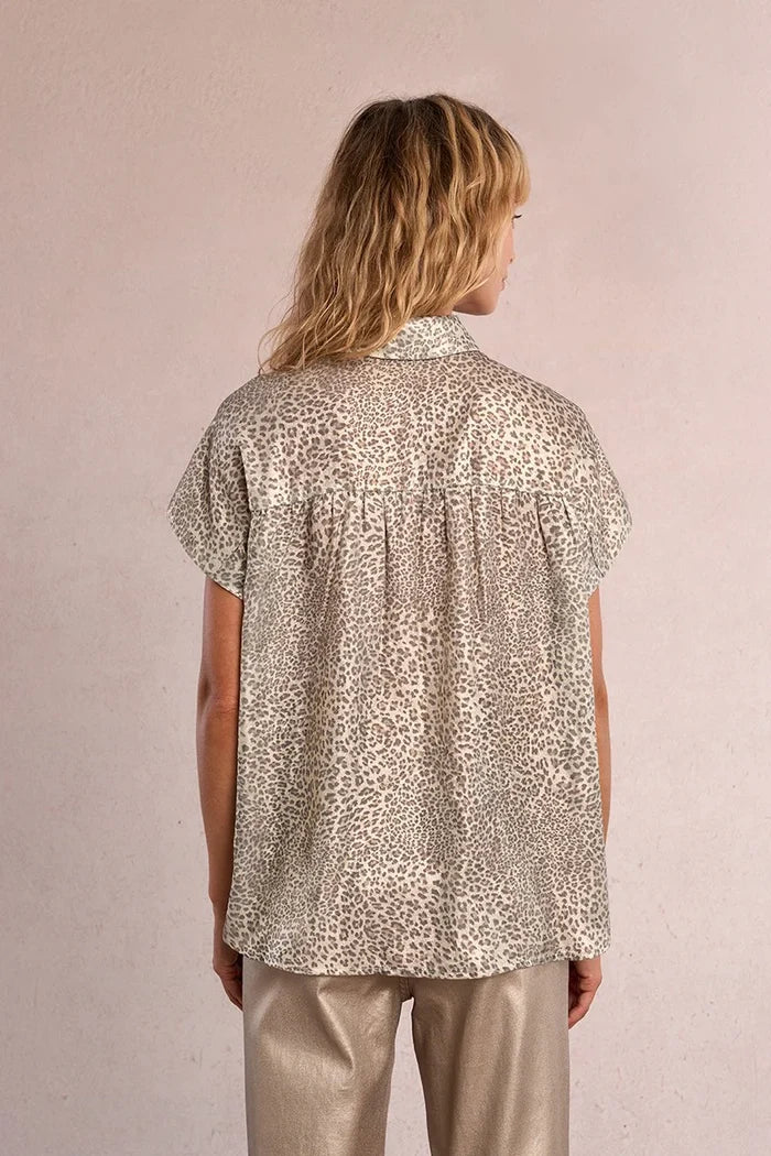 Molly Bracken Leopard Satin Blouse