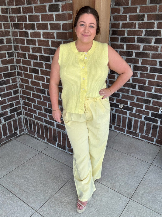 Molly Bracken Yellow Woven Pant