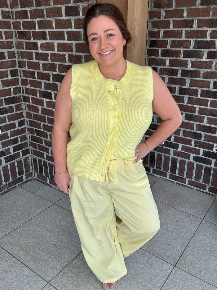 Molly Bracken Yellow Woven Pant