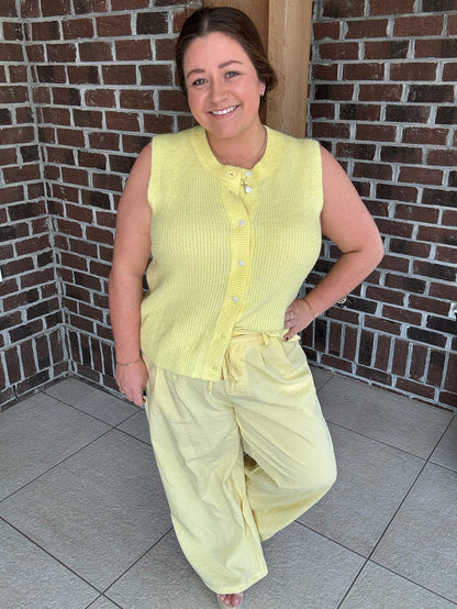 Molly Bracken Yellow Woven Pant