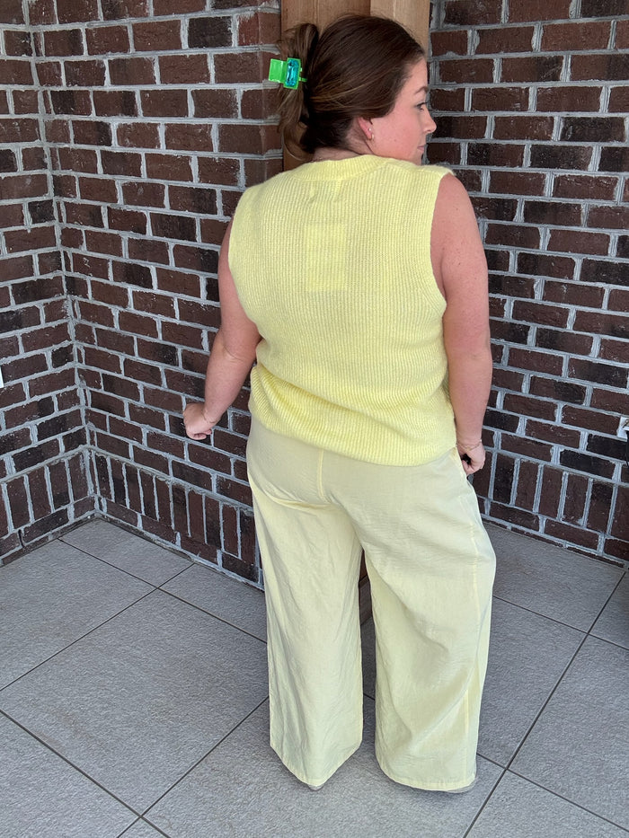 Molly Bracken Yellow Woven Pant
