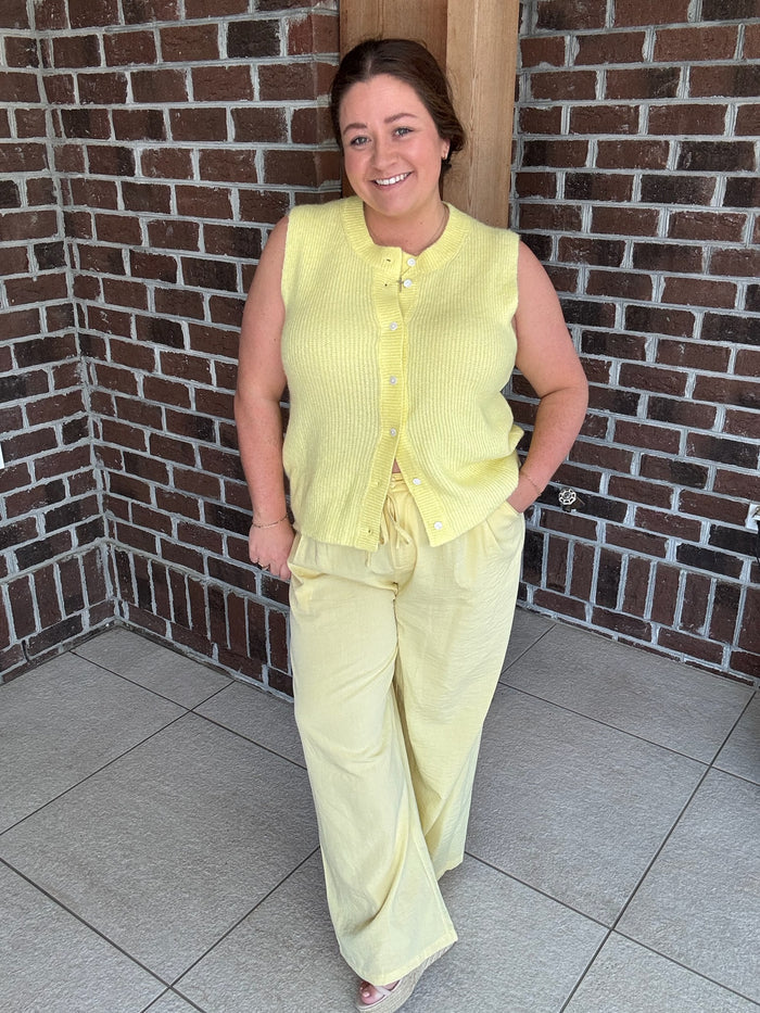 Molly Bracken Yellow Woven Pant