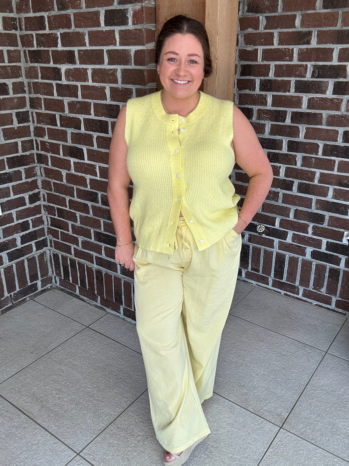 Molly Bracken Yellow Woven Pant