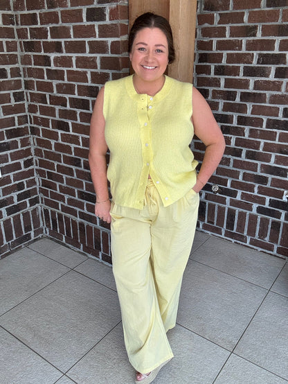 Molly Bracken Yellow Woven Pant