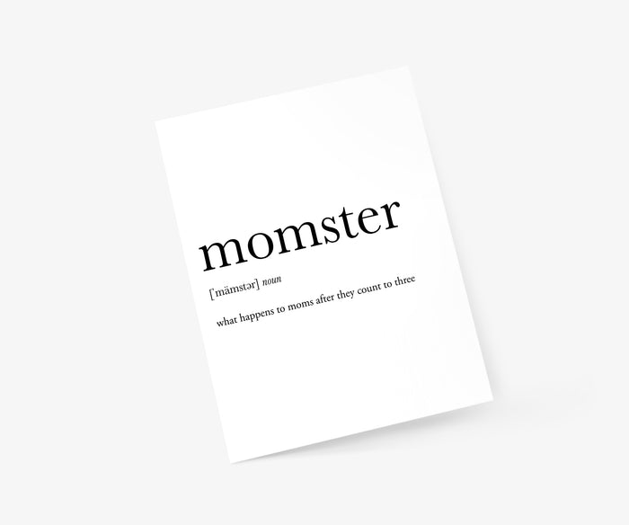 Momster Definition Mother's Day Card | Footnotes Paper