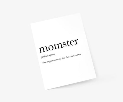 Momster Definition Mother's Day Card | Footnotes Paper