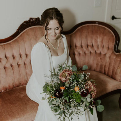 Moody Burgundy and Sage Green Modern Venue Wedding