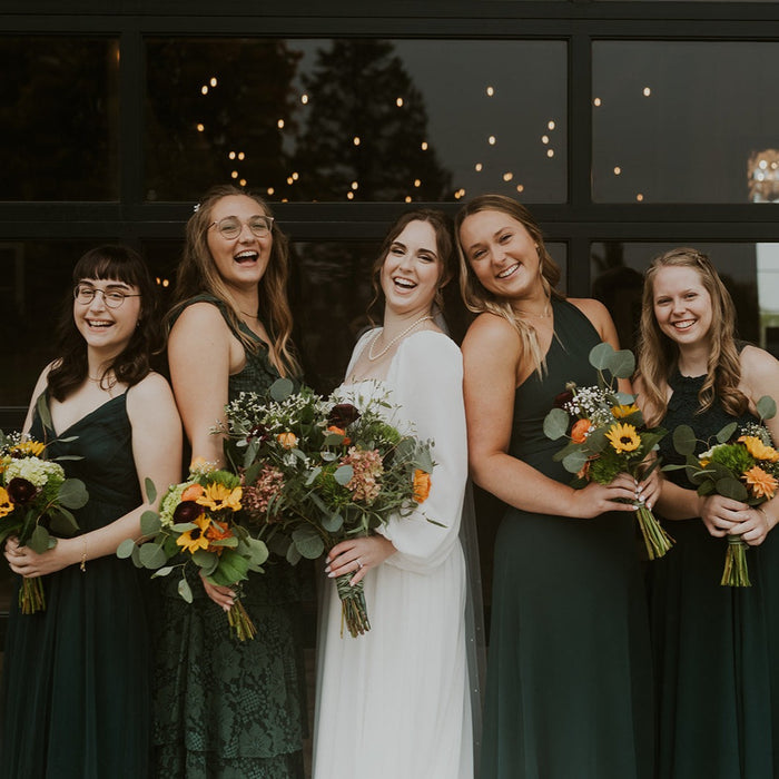 Moody Burgundy and Sage Green Modern Venue Wedding