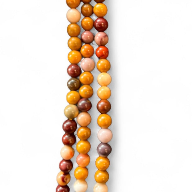 Mookaite Jasper 6mm crystal bead strand