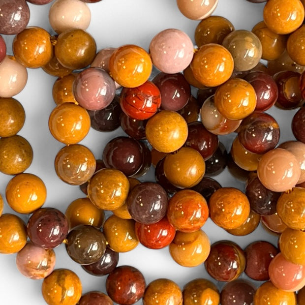 Mookaite Jasper 6mm Bead Strand – 14" Natural Crystal Beads for Jewelry Making & Spiritual Energy