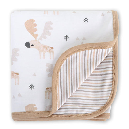 Moose Reversible Baby Blanket (Organic Jersey)