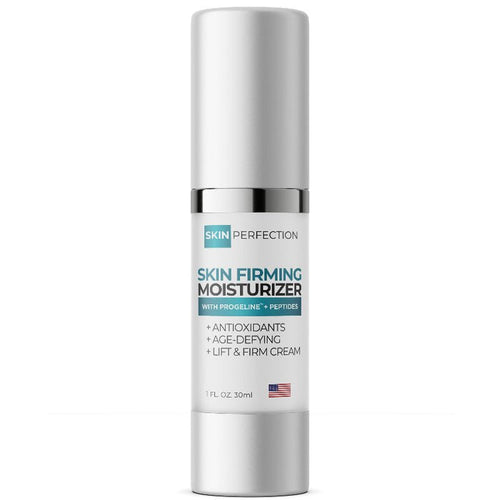 Skin Firming Moisturizer jar labeled 20% Matrixyl 25% Argireline with visible cream texture and sleek packaging