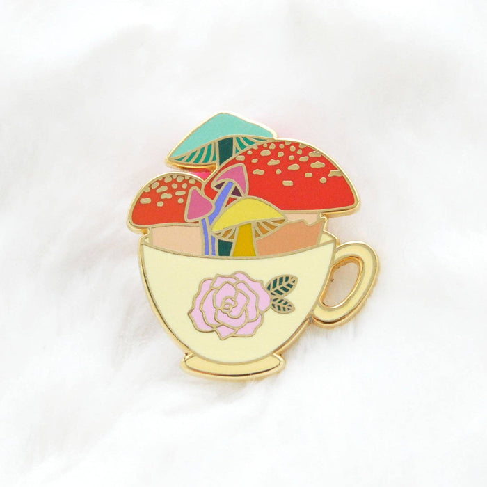 Mushroom Tea Enamel Pin