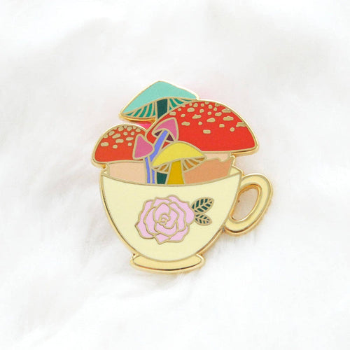 Mushroom Tea Enamel Pin