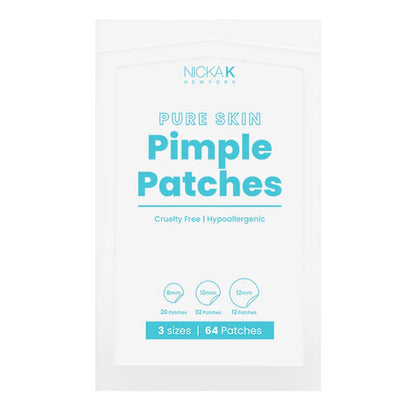 Nicka K New York Pure Skin Tea Tree Oil Pimple Patches 3 Sizes 64pcs - ikatehouse