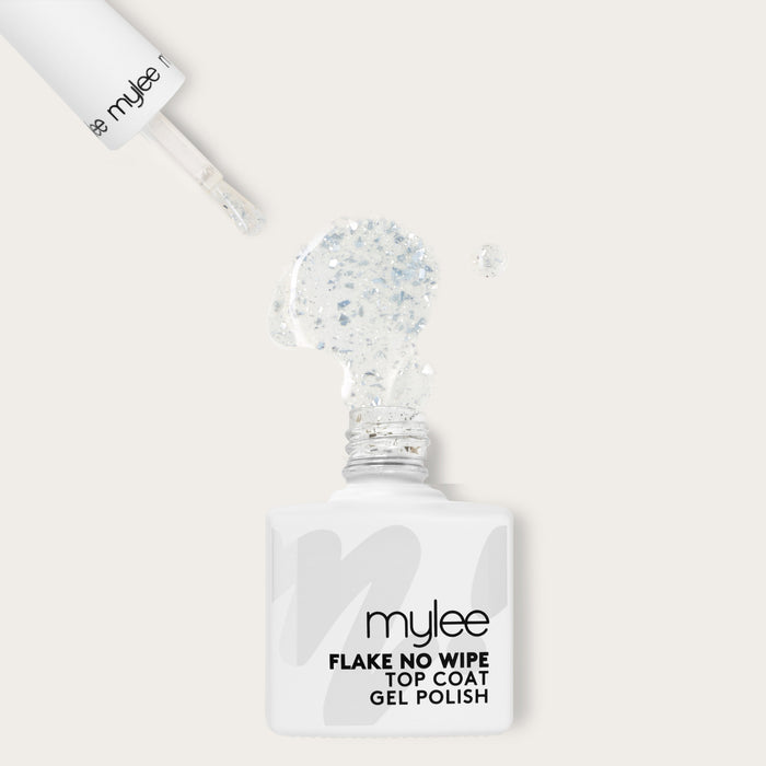 Mylee Silver Flake No Wipe Top Coat Gel Nail Polish 15ml