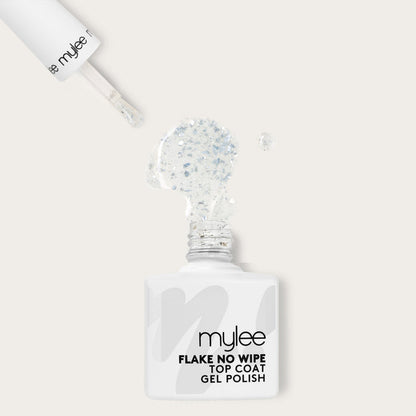 Mylee Silver Flake No Wipe Top Coat Gel Nail Polish 15ml