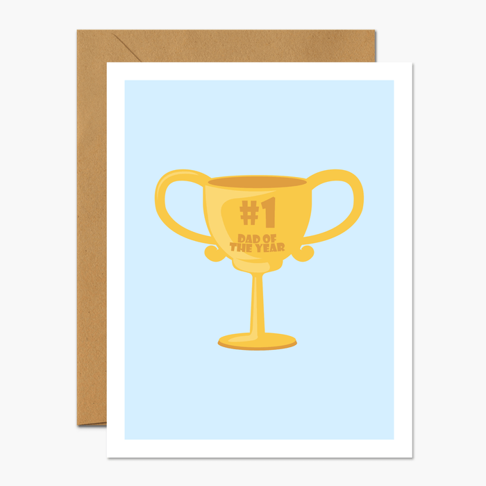 Number One Dad Trophy - Father's Day Greeting Card - Footnotes Paper