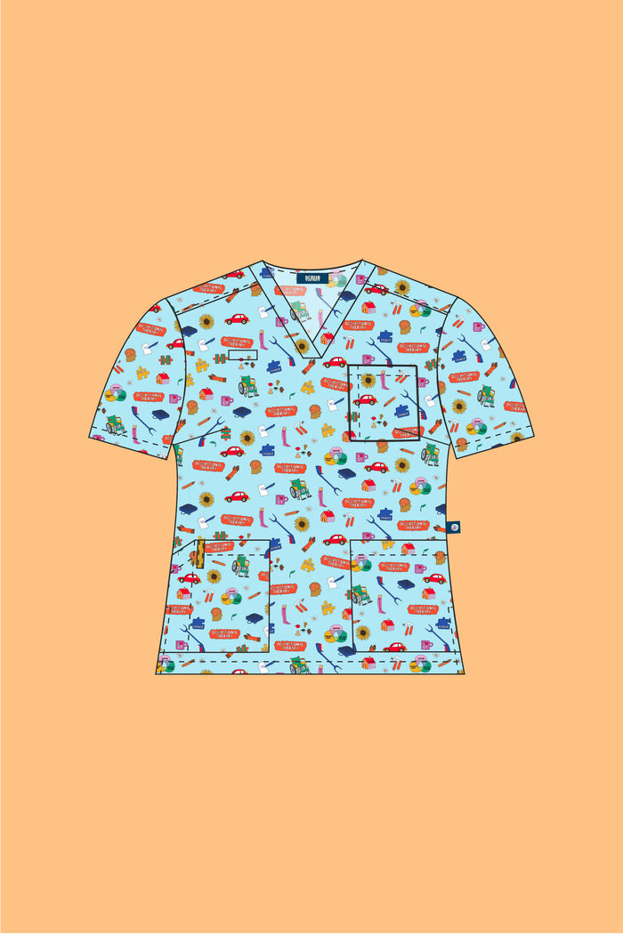 Occupational Therapist - Womens Printed Scrub Top